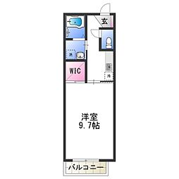 カーサコンフォール 1階1Kの間取り