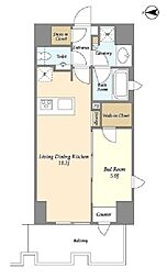 リバーレ麻布十番 6階1LDKの間取り
