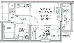 アイルグランデ中野ノース 1DKの間取図画像