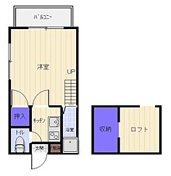 サクセスハイツ春日 1Kの間取図画像