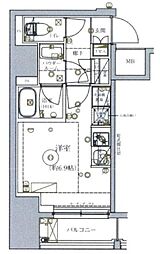 RELUXIA品川西大井 ワンルームの間取図画像