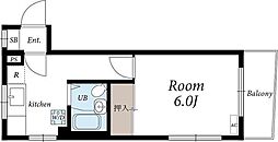 メゾン・ド・フロール 3階1Kの間取り