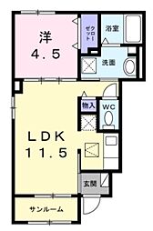 メゾン ヒヨリ 1LDKの間取図画像