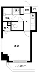 スカイコート神楽坂壱番館 1Kの間取図画像