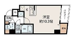 プレシオ日本堤 4階ワンルームの間取り