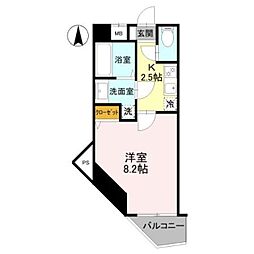 ハイムフローラ本町 1Kの間取図画像