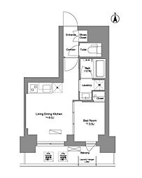 ブリリアイスト新御徒町 1LDKの間取図画像