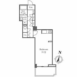 リバーシティ21イーストタワーズ8号棟 16階ワンルームの間取り