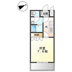 センス 1Kの間取図画像