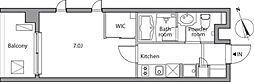 レジディア祐天寺 1Kの間取図画像