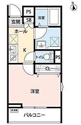 リーブルファイン豊島区長崎 3階1Kの間取り