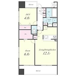 フェリシア 8階1LDKの間取り