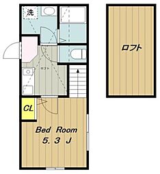 オアゾ相模原矢部 1Kの間取図画像