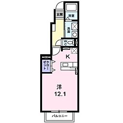 ピュアコートサクセス 1Kの間取図画像