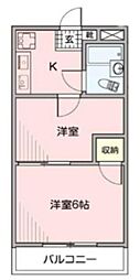 アズ川口レジデンス 2Kの間取図画像