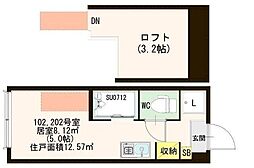 ヴィラ・エスポワール蒲田 ワンルームの間取図画像