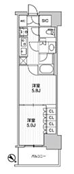WORVE横浜伊勢佐木町 2Kの間取図画像