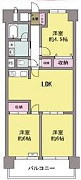朝日プラザ梅田 3LDKの間取図画像