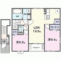 グローブ　Ｂ 202 ｜ 福岡県久留米市城島町楢津1396-1（賃貸アパート2LDK・2階・59.16㎡） その2