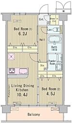 HIGASHIKOMATSUGAWA APARTMENT 1階2LDKの間取り