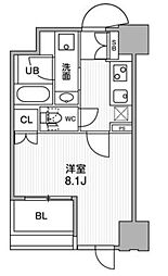 東神田テラスレジデンス 9階1Kの間取り