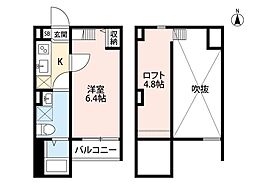 espoir花園 1Kの間取図画像