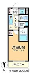 ライジングプレイス綾瀬 1Kの間取図画像