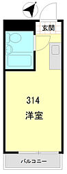 レジダンス・イン目黒 314 3階ワンルームの間取り