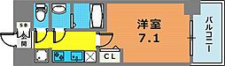 プレサンス兵庫ヴィアーレ 1Kの間取図画像