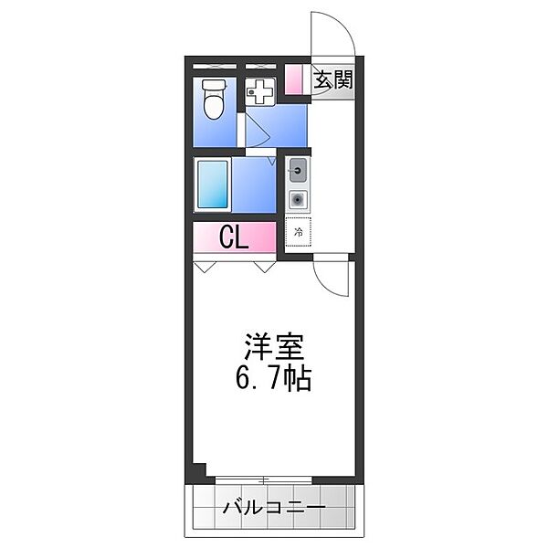 アンプルール　フェール　寿 ｜大阪府東大阪市寿町３丁目(賃貸アパート1K・2階・23.10㎡)の写真 その2