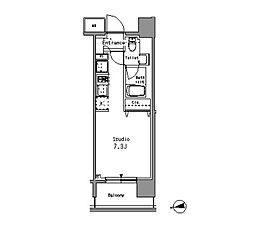 パークアクシス亀戸中央公園 1303 13階ワンルームの間取り