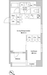 ドゥーエ日本橋浜町 1LDKの間取図画像