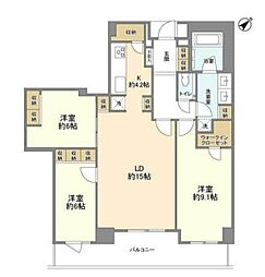 常盤松ハウス 3階3LDKの間取り