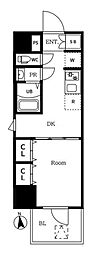 エステムコート東京八王子 1DKの間取図画像