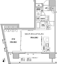 パークハビオ渋谷本町レジデンス 7階1LDKの間取り
