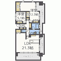 MJR六本松 3LDKの間取図画像