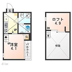 パークテラス丹波口 1Kの間取図画像