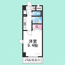 プレジデント21 1Kの間取図画像