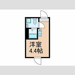 東京メトロ丸ノ内線 新中野駅 徒歩6分の賃貸マンション 2階ワンルームの間取り