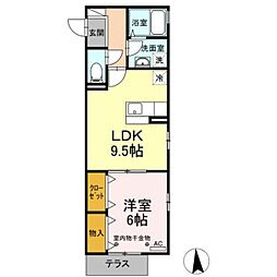 カーサニコル 1LDKの間取図画像