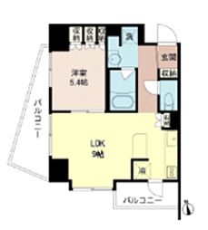 エコロジー大井町レジデンス 1LDKの間取図画像