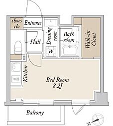 オルサス新江古田 4階ワンルームの間取り