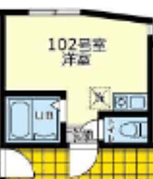 ユナイト平楽シーバスリーガル ワンルームの間取図画像