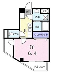 グランパルク 1Kの間取図画像