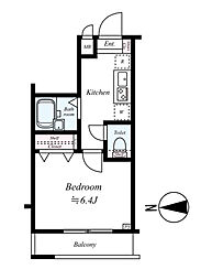 都営大江戸線 光が丘駅 徒歩4分の賃貸マンション 3階1Kの間取り
