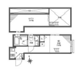 ピア桜上水 2階ワンルームの間取り