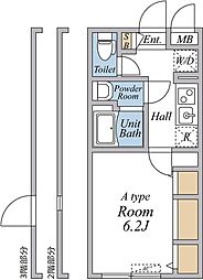 リブリ・オリヴィエ 1Kの間取図画像