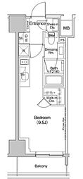 ザ・パークハビオ入谷 ワンルームの間取図画像