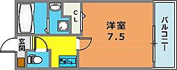 クラシェス北青木 3階1Kの間取り