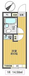扶桑ハイツ池袋 ワンルームの間取図画像